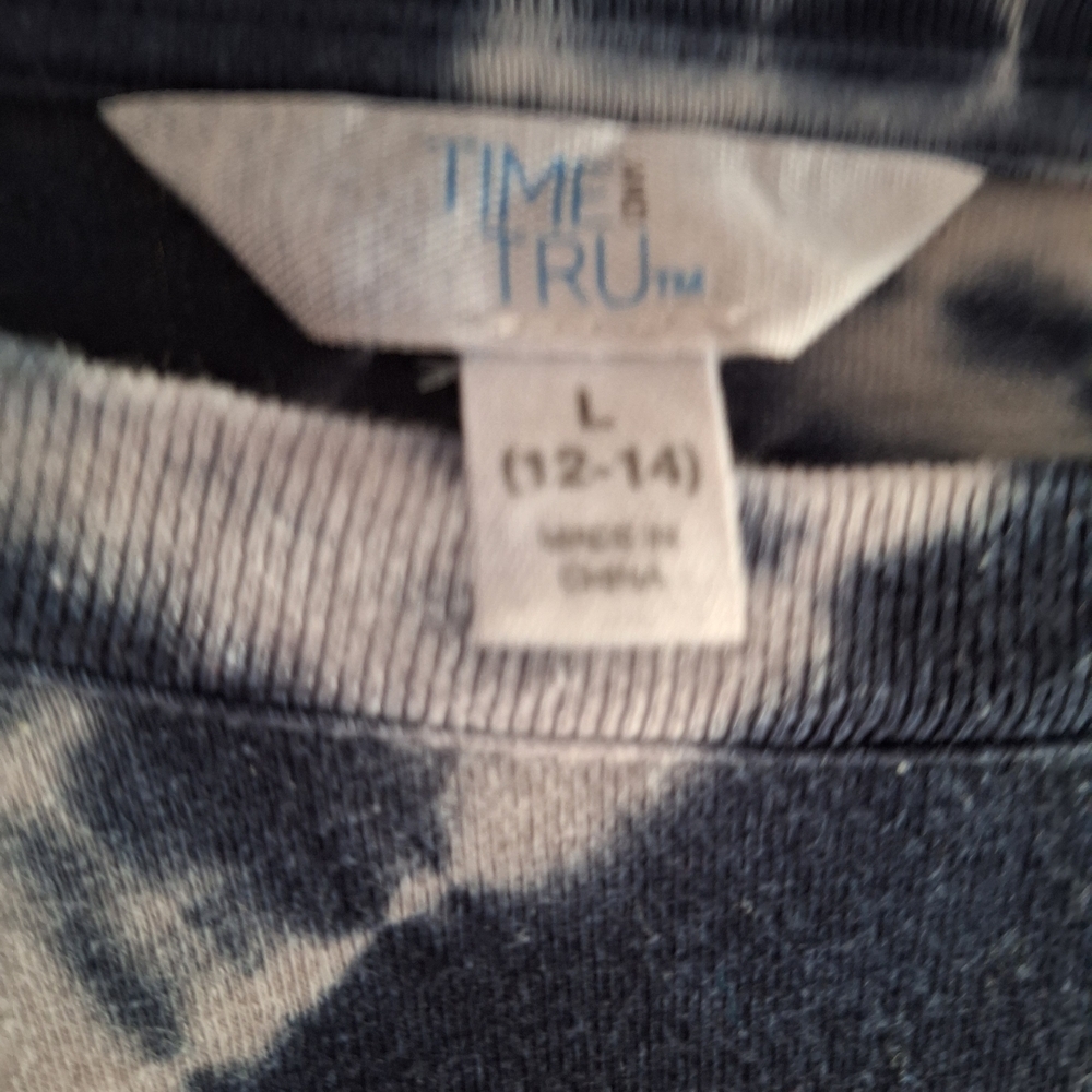 Time and Tru Navy Blue and White Tie Dye Swirl Midi Dress - Picture 2 of 13